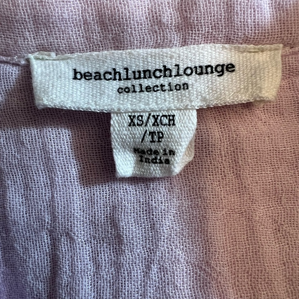 BeachLunchLounge 100% Cotton Alessia Long Sleeve Button Front Shirt Sz XS Lilac - Picture 2 of 9